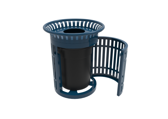 32 Gallon Skyline Side Opening Trash Receptacle with Flared Top and Liner